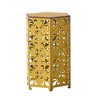 Iron Living Room Side Table,Outdoor Side Table, Modern Hexagonal Patio End Table, - 4 of 4