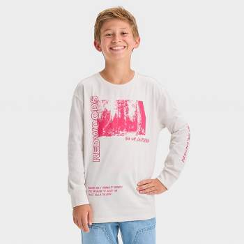 Boys' Redwood Trees Long Sleeve Graphic T-Shirt - art class™ Light Gray