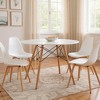 HomeRoots 32" White and Natural Wood Round Top Dining Table - 2 of 4