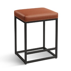 Captiva Designs 24 inch Counter Height Bar Stool with Faux Leather Cushion and Sturdy Metal Frame - 1 of 4