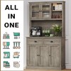 Kitchen Pantry Storage Cabinet,71" Tall Wood Pantry with Microwave Stand, Modern Kitchen Hutch Cabinet,Coffee Bar Hutch with Wine Rack for Dining Room - 4 of 4