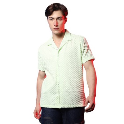 Campus Sutra Men Men's Lime Green Self-Design Box Shirt