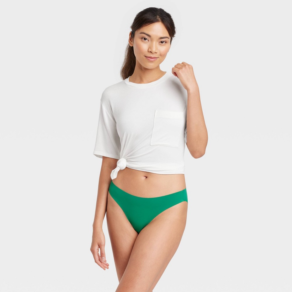 Women's Laser Cut Cheeky Bikini Underwear - Auden™ Green L