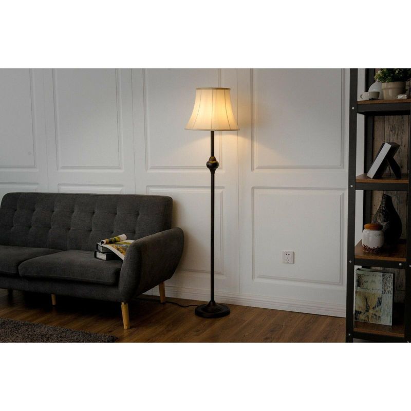 Bronze Modern Floor Lamp Light Lighting Livingroom Bedroom Décor w/ LED Bulb, 3 of 8