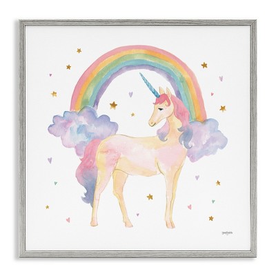 Stupell Industries Kids Nursery Unicorn Watercolor, 24" x 24"