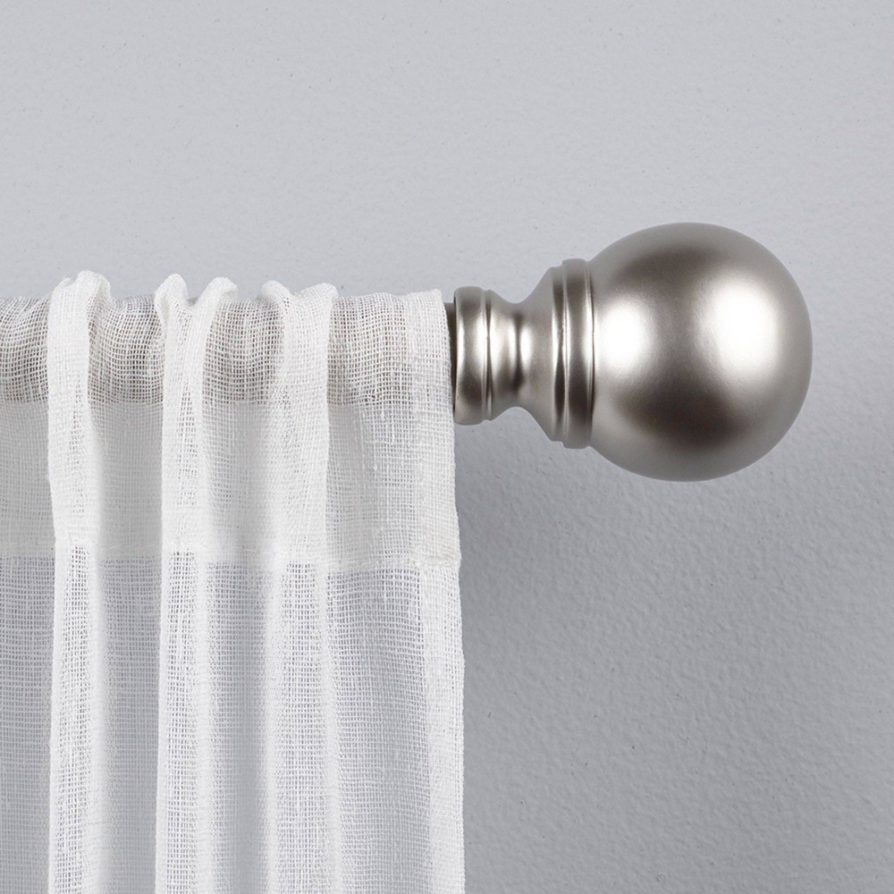 Photos - Curtains & Drapes 120"x66" Adjustable Sphere Curtain Rod and Coordinating Finial Set Matte S