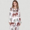 Anna-Kaci Lounge Women's Multicolored Leopard Print Pajama Set with Long Sleeve Notch Collar Top and Relaxed Straight Leg Bottoms - 2 of 4