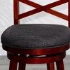 FURNIinspire Counter And Bar Stools Swivel Bar Stool Counter Stool, Vintage Bar Chair With Backrest, Cherry Frame, Charcoal Fabric Seat, 24"*24"*45" - 4 of 4