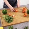 Wooden Cutting Board,  Large Bamboo Kitchen Board with Handles and Deep Juice Groove Kitchen Board - 2 of 4