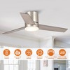 Parrot Uncle 48" Modern Nickel LED Flush Mount Ceiling Fan with Light and Remote - 2 of 4