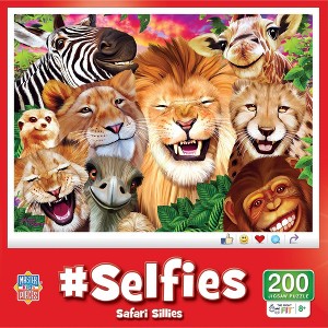 MasterPieces Safari Sillies 200 Piece Jigsaw Puzzle for Kids Ages 8+ - Fun Animal Selfie Theme - 1 of 4