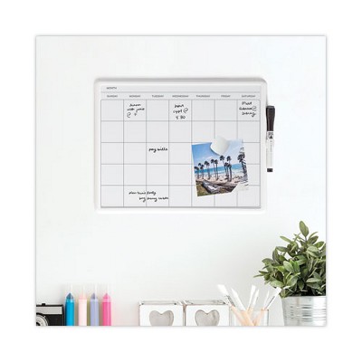 White Magnetic Dry Erase Monthly Calendar Board, 14" x 11"