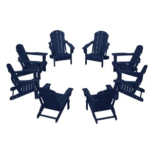 WestinTrends Malibu  HDPE Outdoor Folding Poly Adirondack Chair (Set of 8) - 1 of 4