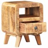 vidaXL Bedside Cabinet 11.8"x11.8"x16.1" Rough Mango Wood - 2 of 4