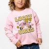 The Juniper Shop Lucky Vibes Cartoon Rainbow Toddler Graphic Sweatshirt - 2 of 3