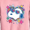 Boys' - Peanuts - Snoopy Groovy Heart Graphic Long Sleeve Fleece Sweatshirt - 2 of 4