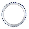 Pompeii3 3/4Ct Blue Sapphire Stackable Ring Wedding Band 10k White Gold - 2 of 4