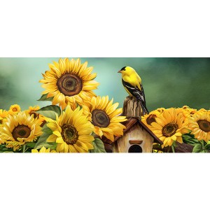 Briarwood Lane Goldfinch and Sunflowers Summer Mini Mat 22x10 Indoor Outdoor For Summer Doormat - 1 of 2