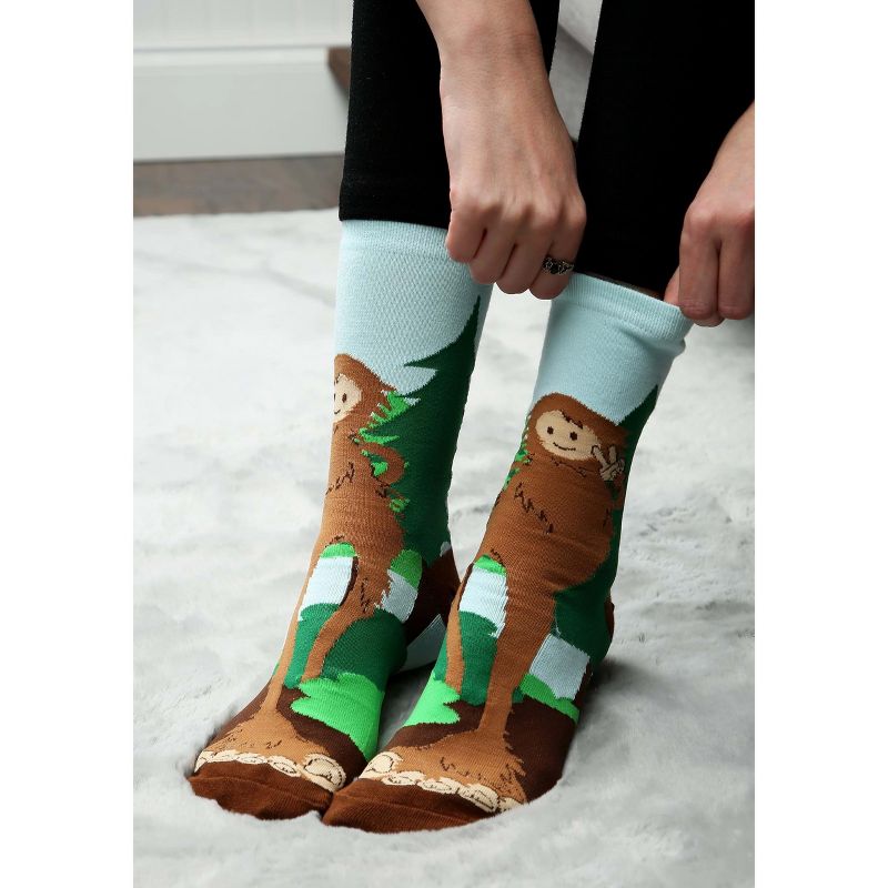 HalloweenCostumes.com One Size Fits Most  Bigfoot-Socks, Green/Green/Brown, 4 of 6