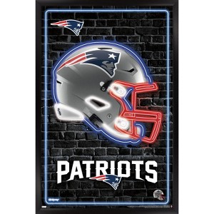 Trends International NFL New England Patriots - Neon Helmet 23 Framed Wall Poster Prints - 1 of 4