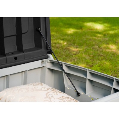 Keter 90 Gallon Black and Gray Lockable Plastic Deck Box