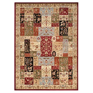 Red Floral Loomed Area Rug 9