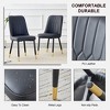 Modern Dining Chairs Set of 2, Equipped with PU Artificial Leather Backrest Cushions and Black Metal Legs, for Restaurants - Black - 3 of 4