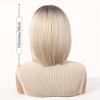 Jessie's Wig 10 Inch Ombre Short Straight Bob Lace Wigs Synthetic Hair 13*5*1 C Part Lace Black Blonde Brown 1 Pc/Pack - 3 of 4