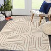 Washable Area Rug, Soft Rainbow Abstract Runner, Non-Slip Low-Pile Carpet with Rubber Backing, Stain Resistant Boho Geometric Rug for Living Room - 3 of 4