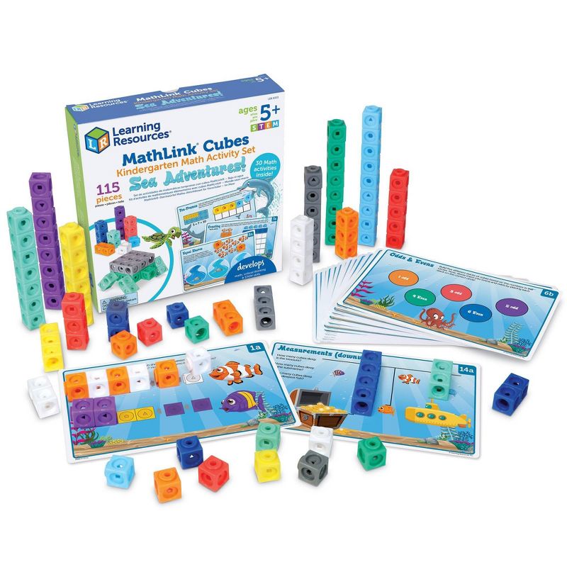 Learning Resources Mathlink Cubes Kindergarten Math Activity Set: Sea Adventures!, 1 of 6