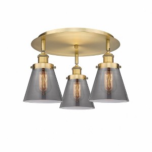 Cone - 3 Light Flush Mount In Art Deco Style-9.25 Inches Tall and 18 Inches Wide - 1 of 1
