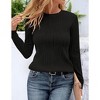 Clearlove Womens Tops Dressy Casual Long Sleeve Crewneck Basic T Shirts Loose Blouses - 3 of 4