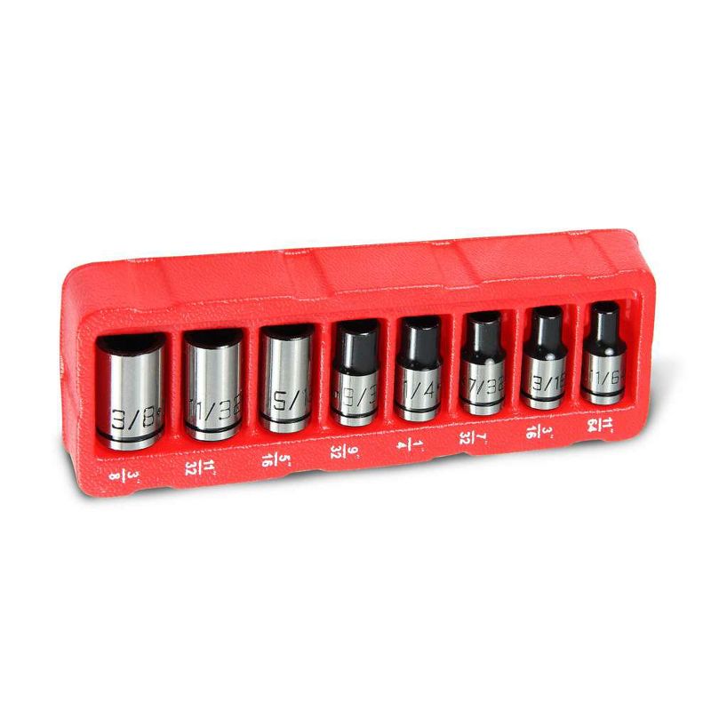 Powerbuilt 8 Piece 1/4 Inch Drive Universal Socket Set with Tray, 2 of 3