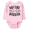 The Juniper Shop Nap Time Warrior Long Sleeve Bodysuit - 18M - Pink - 2 of 4