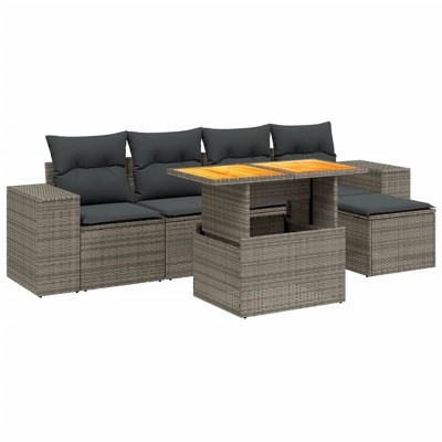 vidaXL Garden Sofa Set Grey and Dark Grey