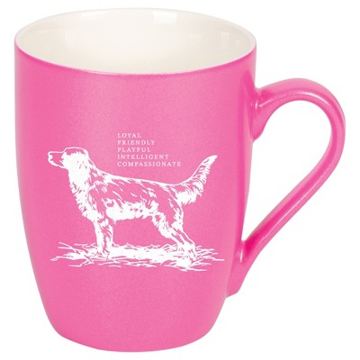 Elanze Designs 10 Ounce Ceramic Decorative Laser Engraved Giftable Novelty Tea Coffee Cup Mug Princess Pink Dog Loyal Friendly Playful Intelligent