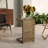 VYNXARIA C-Shaped Outdoor Table - Stylish Acacia Wood Design for Extra Space, Perfect for Drinks , Hidden Storage, Brown - 2 of 4