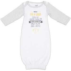 Pavilion Gift Company - Libra - 0-3 Months Gown with Mitten Cuffs - Leotards and Bodysuits - 1 of 4