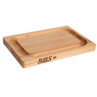 16"l x 10"w John Boos Small Chop-N-Slice Maple Wood Cutting Board for Kitchen, Reversible Edge Grain Square Butcher Boos Block