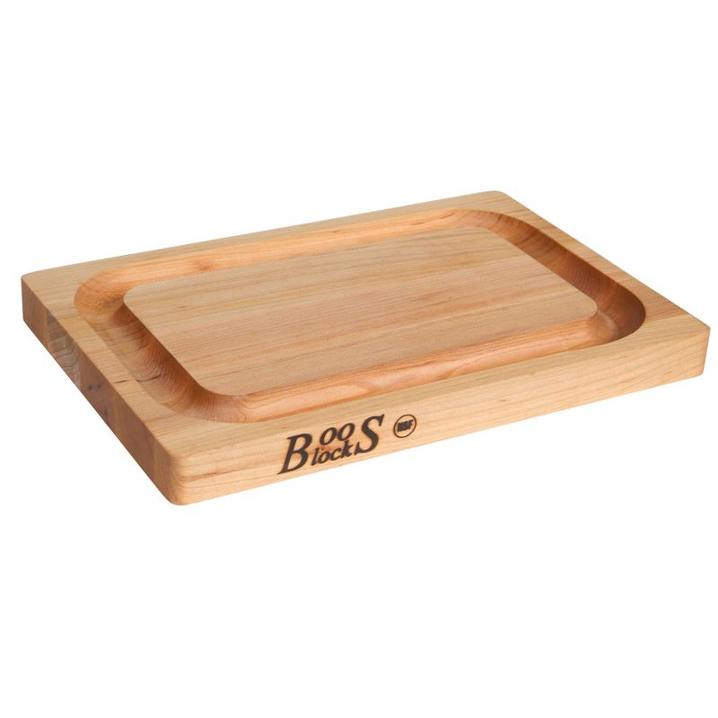 John Boos Small Chop-N-Slice Maple Wood Cutting Board for Kitchen, Reversible Edge Grain Square Butcher Boos Block, 1 of 8