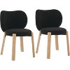 Cute Vanity Chair with Love Backrest, Modern Makeup Vanity Stool Teddy Fabric for Dressing Home Office Bedroom Dinning Room and Living Room - 2 of 4