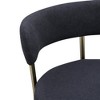 DSVIMOY Counter and Bar Stool Set of 2 Modern Faux Shearling Upholstered with Brushed Brass Legs for Dining, Black and Gold, 35.4"*20"*11.4" - 4 of 4