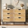 6 Drawer Dresser, Wooden Chest of Drawer, Farmhouse Storage Cabinet with Metal Legs - 3 of 4