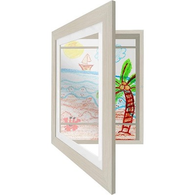 Americanflat Kids Art Frame with shatter-resistant glass - Front opening Wall Display for Artworks - Available in a variety of Colors