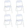 White Folding Chairs 4 Pack with Cushion, Portable Metal Stackable Chairs for Indoor Outdoor Events - 2 of 4