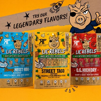 Righteous Felon Craft Jerky Lil Rebels Street Taco Mini Meat Sticks - 7oz/14ct