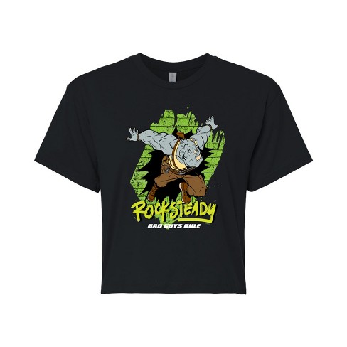 Women's - Teenage Mutant Ninja Turtles - Rocksteady Character Cropped Graphic T-Shirt - image 1 of 4