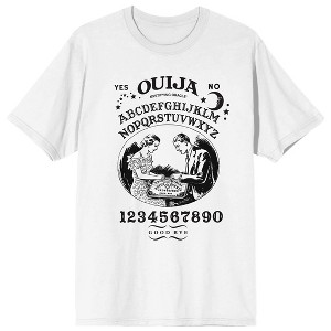 Ouija Game Black And White Game Art Crew Neck Short Sleeve Women's White T-shirt - 1 of 3
