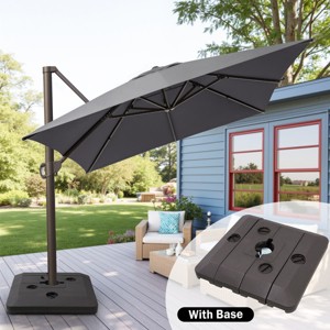 Crestlive Products 10'x 13' Patio cantilever Umbrella with Base Set High-strength Aluminum Pole with 360°Rotation 5 Heights Adjustable - 1 of 4