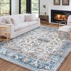 Vintage Floral Print Throw Washable Area Rug Non Slip Oriental Distressed Accent Rugs Soft Low Pile Traditional Medallion Floor Carpet - 2 of 4